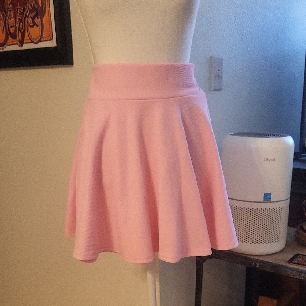 Pink A Line Skirt Stretchy Flowy